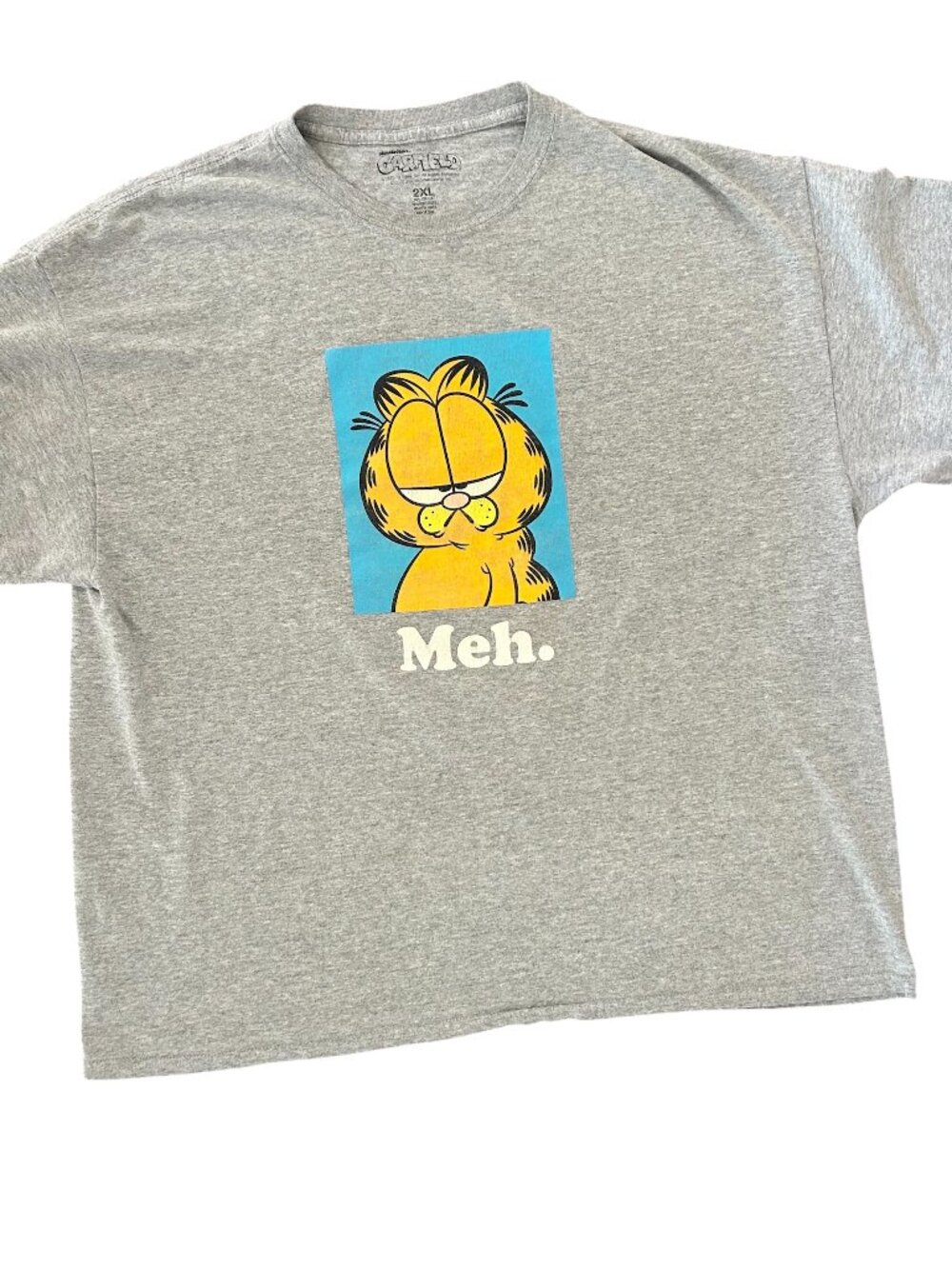 Garfield Mens Graphic Print MEH Gray Short Sleeve Tee T-Shirt Size 2XL XXL